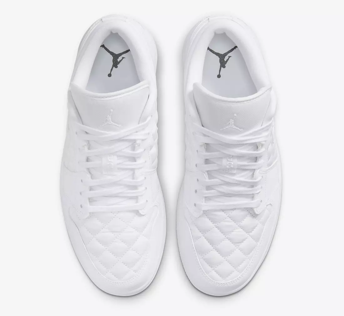 Air Jordan 1 acolchoado baixo triplo branco DB6480-100 Data de lançamento