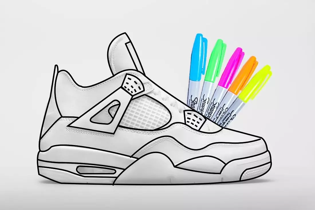 Air Jordan 4 GS DIY Beyaz Siyah DC4101-100 Çıkış Tarihi