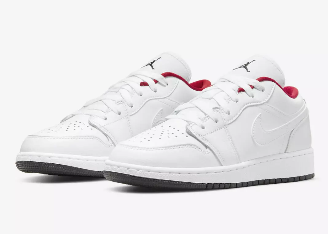 Air Jordan 1 Low White Red Black 553560-164 Izlaišanas datums