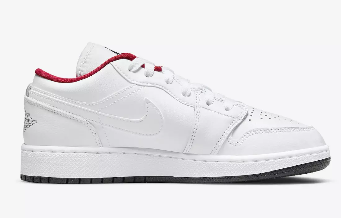 Air Jordan 1 Low White Red Black 553560-164 Išleidimo data