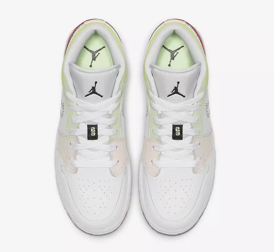 Air Jordan 1 Low GS White Ember Glow Barely Volt 554723-176 Datum izdaje