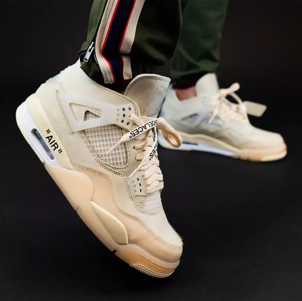 Off-White Air Jordan 4 CV9388-100 תאריך יציאה על רגליים