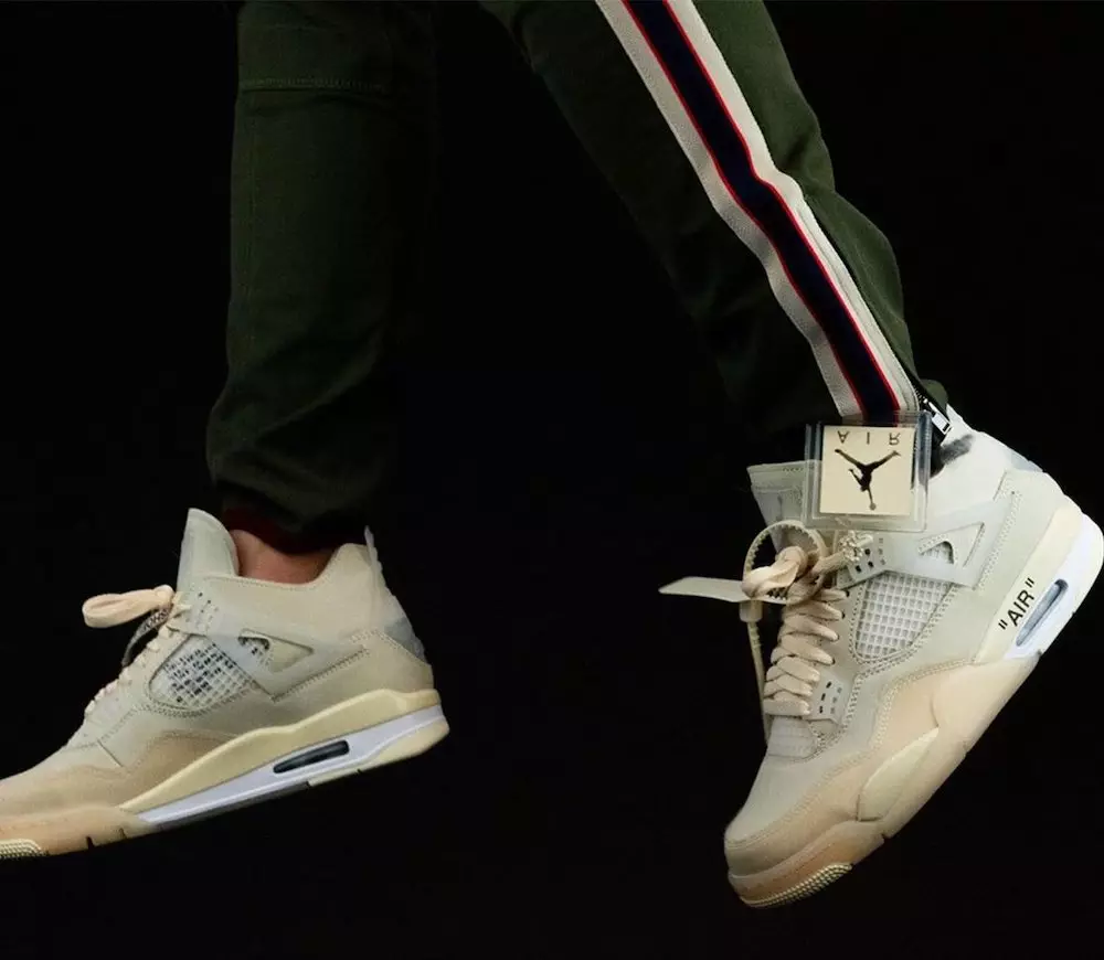 Off-White Air Jordan 4 CV9388-100 תאריך יציאה על רגליים