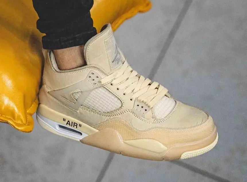 Off-White Air Jordan 4 Sail CV9388-100 On-Feet