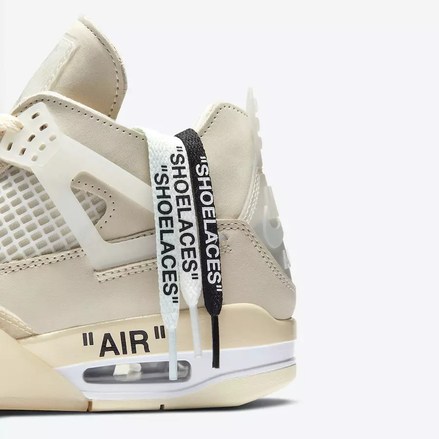 Off-White Air Jordan 4 Sail CV9388-100 תאריך שחרור 2020