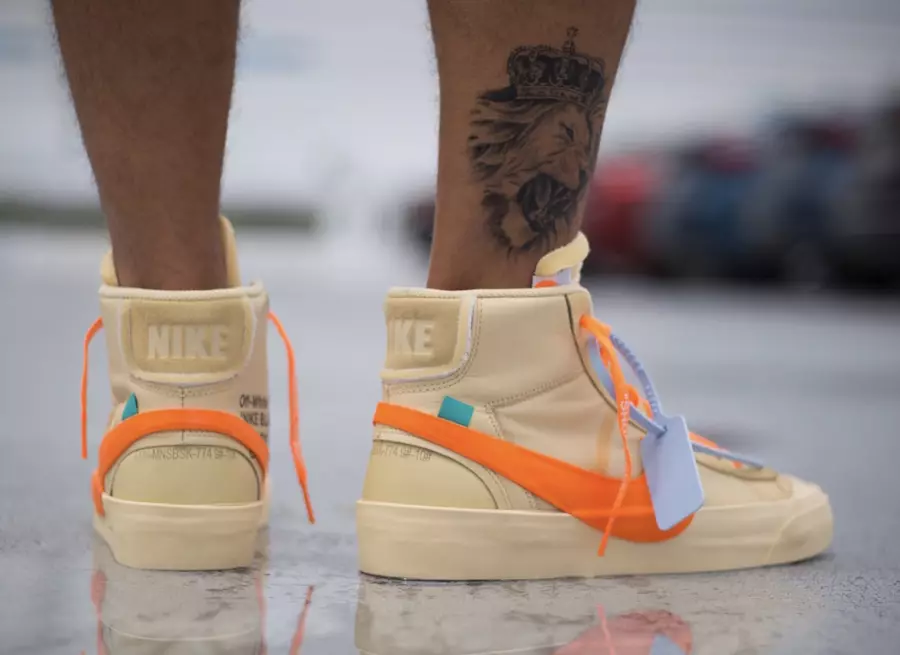 Off-white Nike Blazer Mid All Hallows Eve AA3832-700 On-Feet