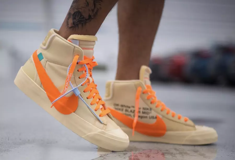 Off-White Nike Blazer Mid All Hallows Eve AA3832-700 On-Feet