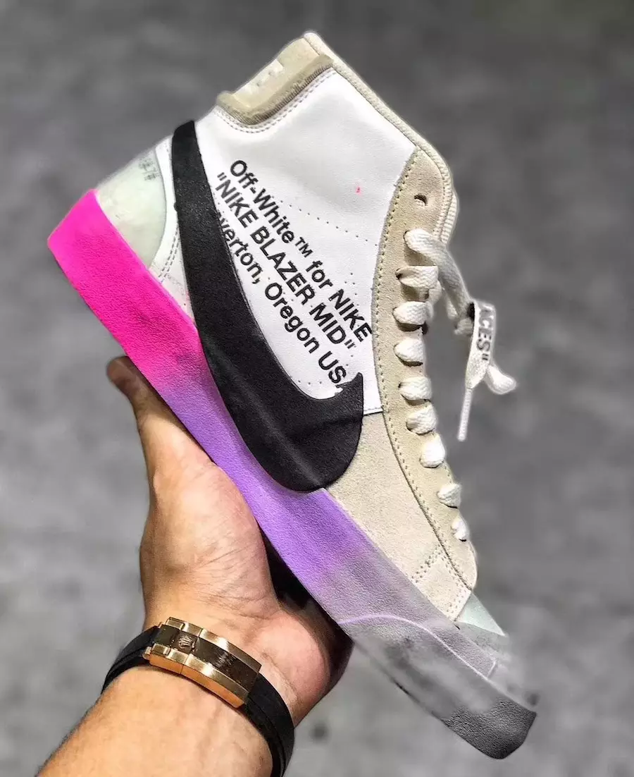 Oq rangsiz x Nike Blazer Oʻrta pushti binafsharang gradient taglik