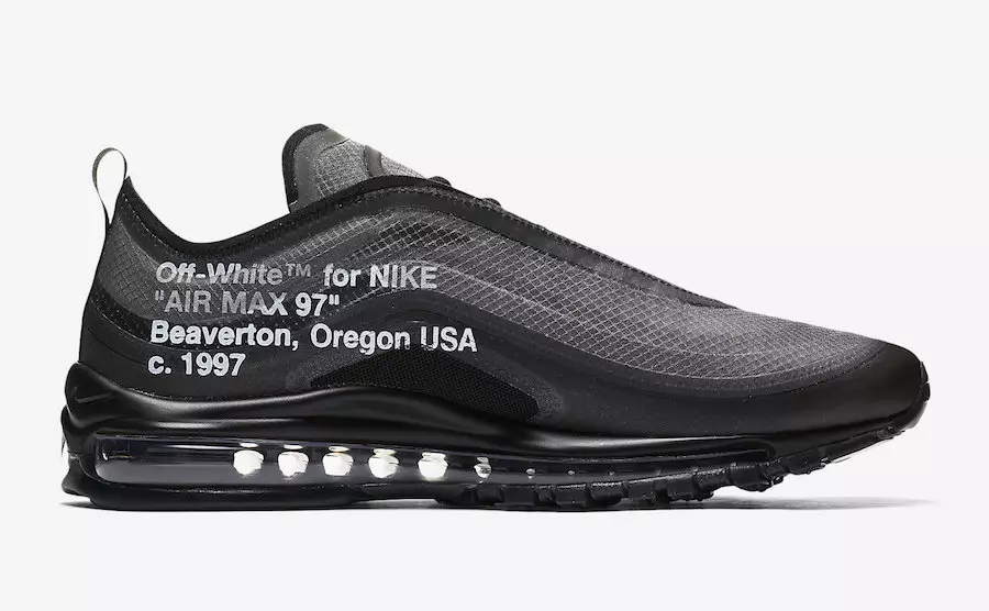 Off-White Nike Air Max 97 Black AJ4585-001 Utgivelsesdato Pris