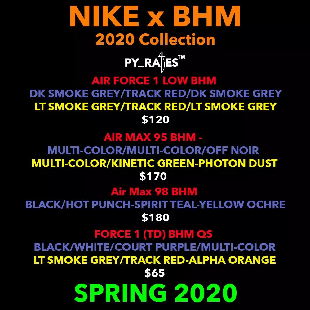 Nike BHM սև պատմության ամիս 2020 Թողարկման ամսաթիվ