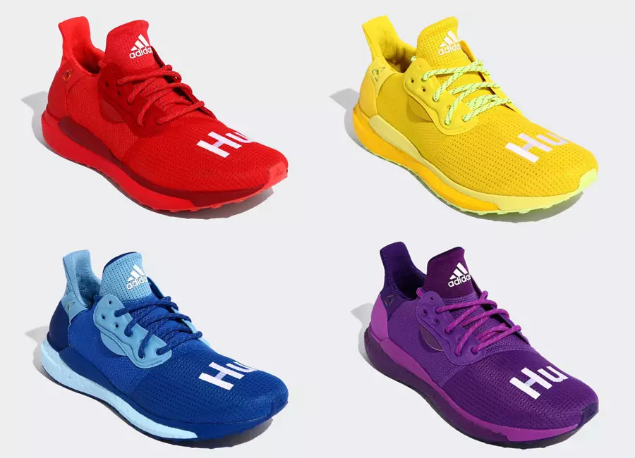 Pharrell x adidas Solar Hu Glide s'estrena amb opcions de color arc de Sant Martí