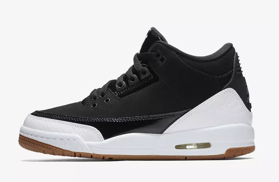 Air Jordan 3 GS Negru Alb Gum 441140-022