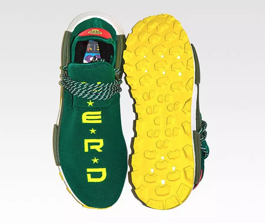 Pharrell BBC adidas NMD Hu NERD Green Yellow Data de llançament