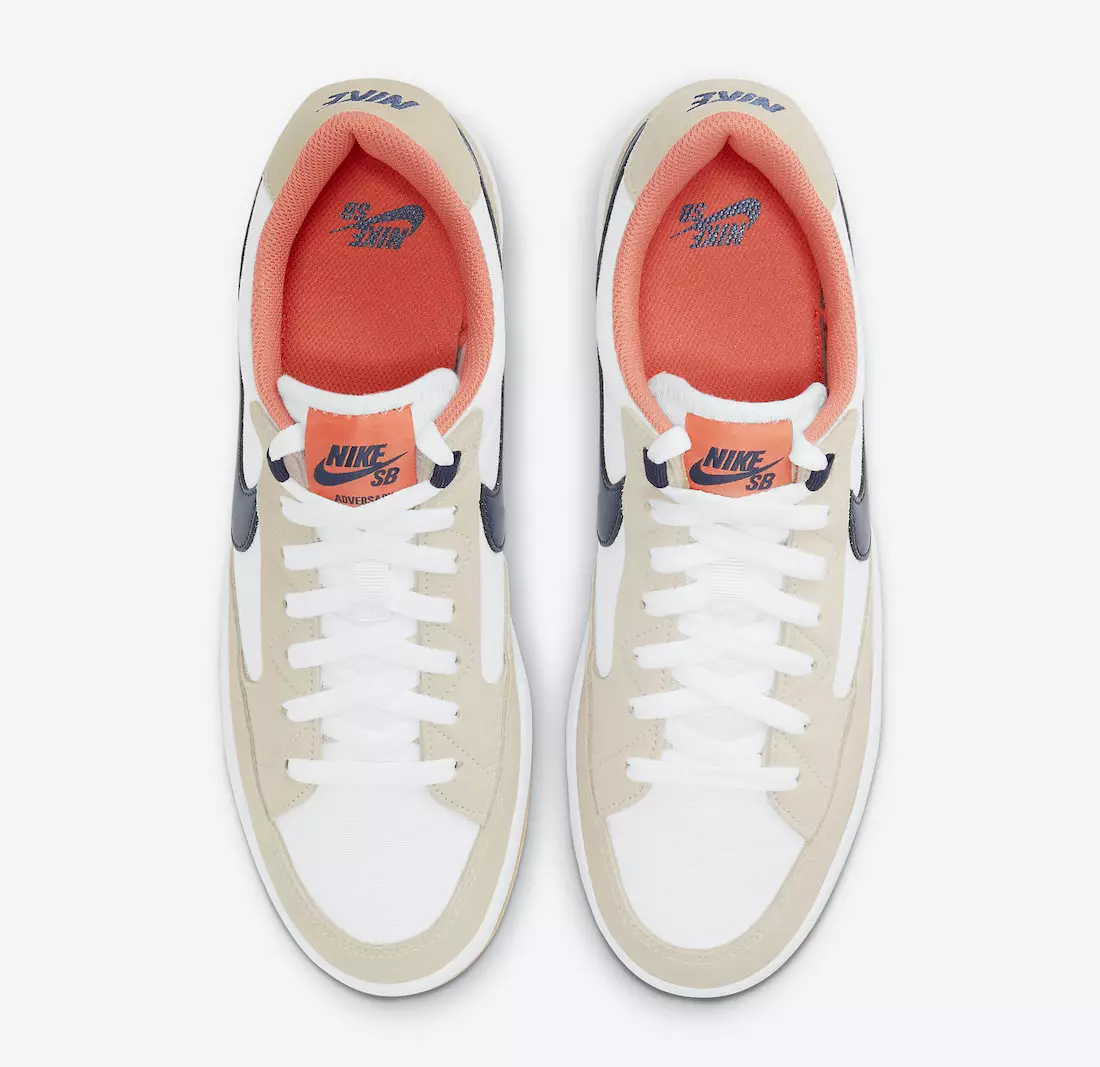 Nike SB Adversary Premium White Turf Orange Midnight Navy CW7456-102 Дата на издаване