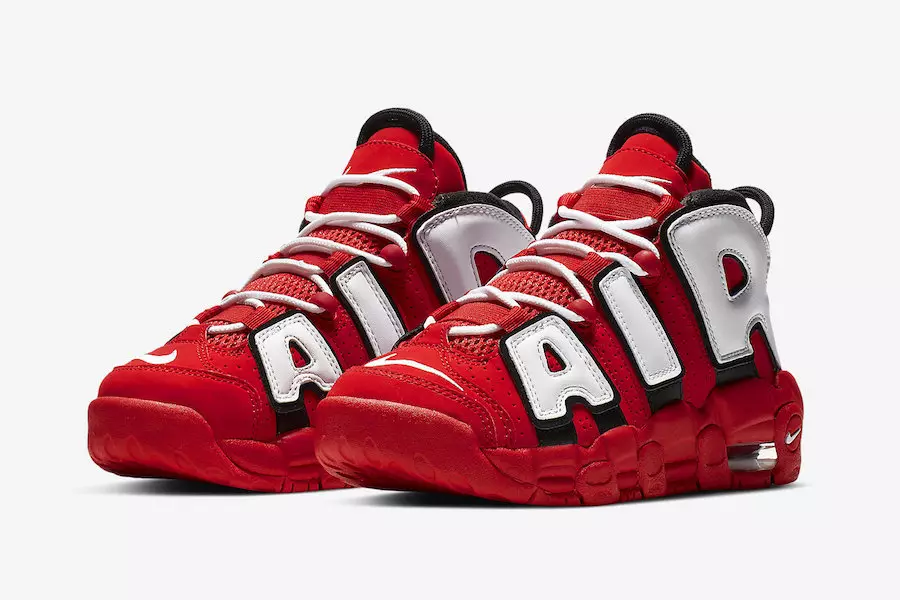 Nike Air More Uptempo Punane Valge Must CD9402-600 Väljalaskekuupäev