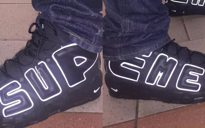 Supreme x Nike Air More Uptempo също включва 3M светлоотразителни горни части