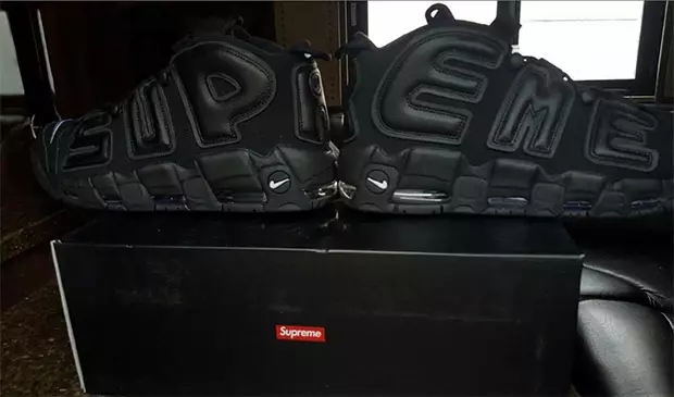 Suprême Nike Air More Uptempo Triple Noir