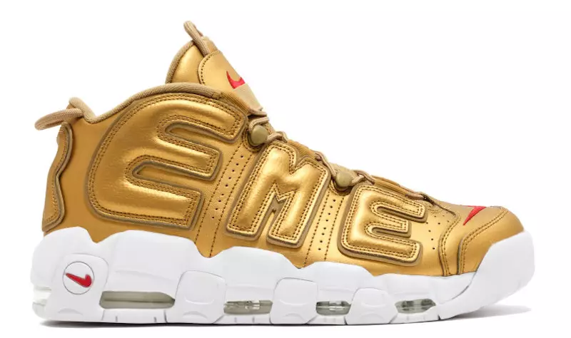 Najvyššia kovová zlatá metalíza Nike Air More Uptempo 902290-700