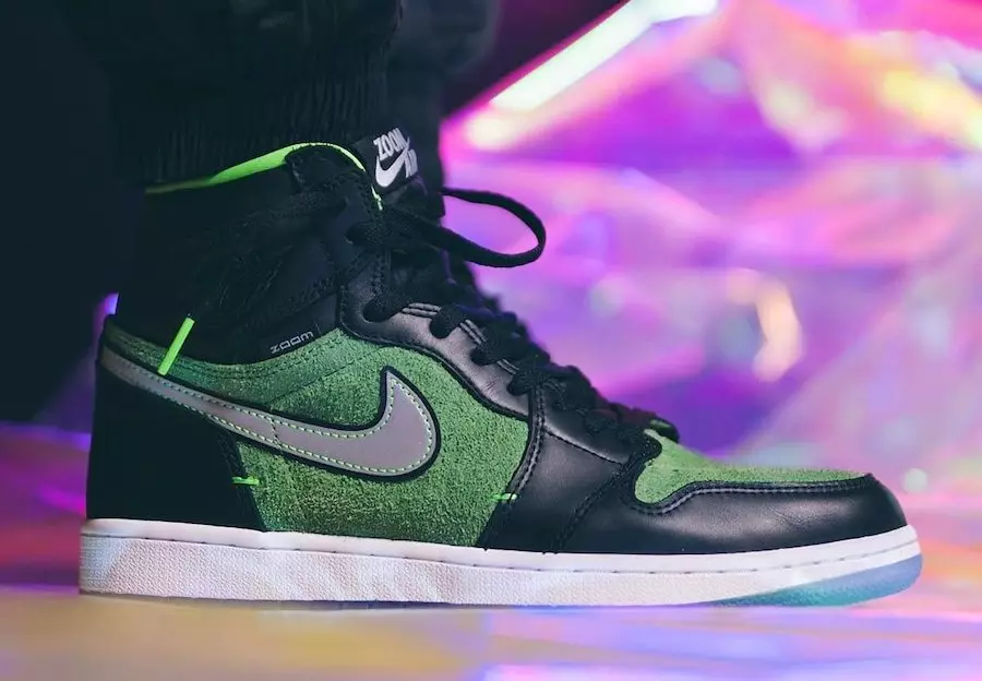 Air Jordan 1 High Zoom Black Green CK6637-002 Ngày phát hành On-Feet