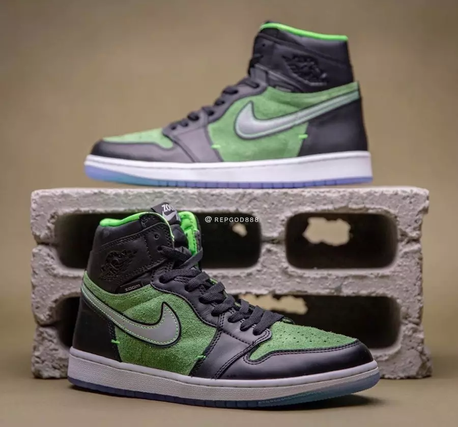 Air Jordan 1 High Zoom Black Green CK6637-002 Dáta Eisiúna