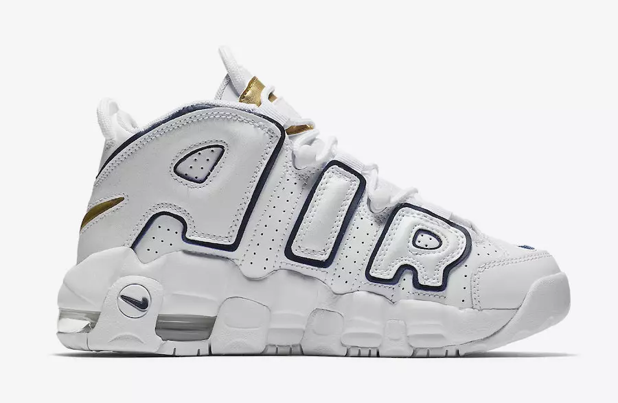 Nike Air More Uptempo White Navy Gold 415082-109 תאריך שחרור