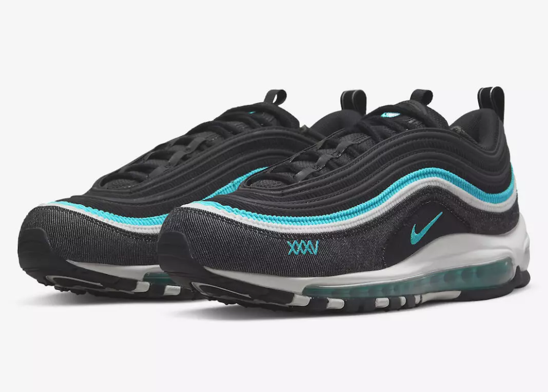 Nike Air Max 97 SE Sport Turbo အနက်ရောင် Sport Turquoise Summit White DN1893-001 ဖြန့်ချိသည့်ရက်စွဲ