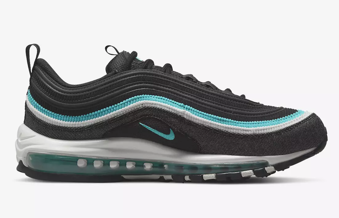 Nike Air Max 97 SE Sport Turbo အနက်ရောင် Sport Turquoise Summit White DN1893-001 ဖြန့်ချိသည့်ရက်စွဲ