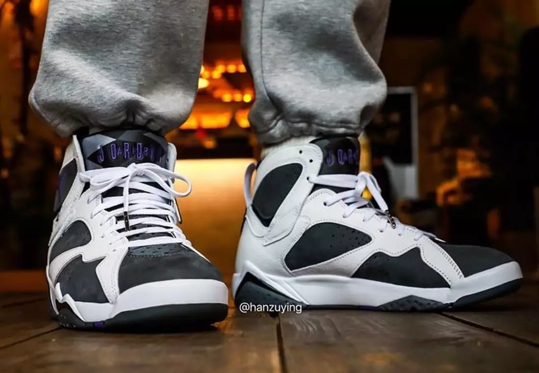 Air Jordan 7 Flint 2021 CU9307-100 izlaišanas datums uz kājām