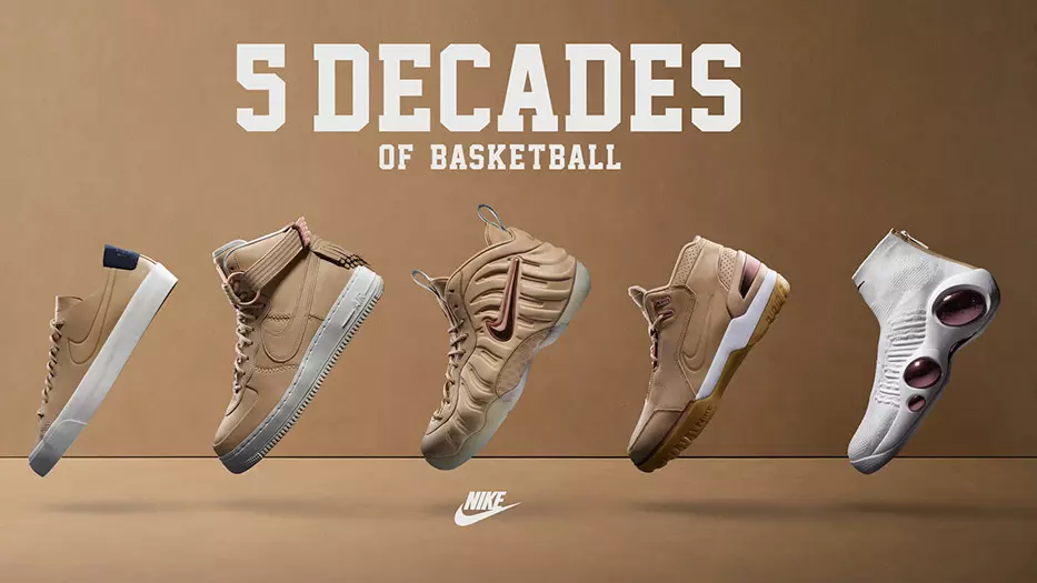 Nike Miongo 5 ya Mpira wa Kikapu Vachetta Tan Pack