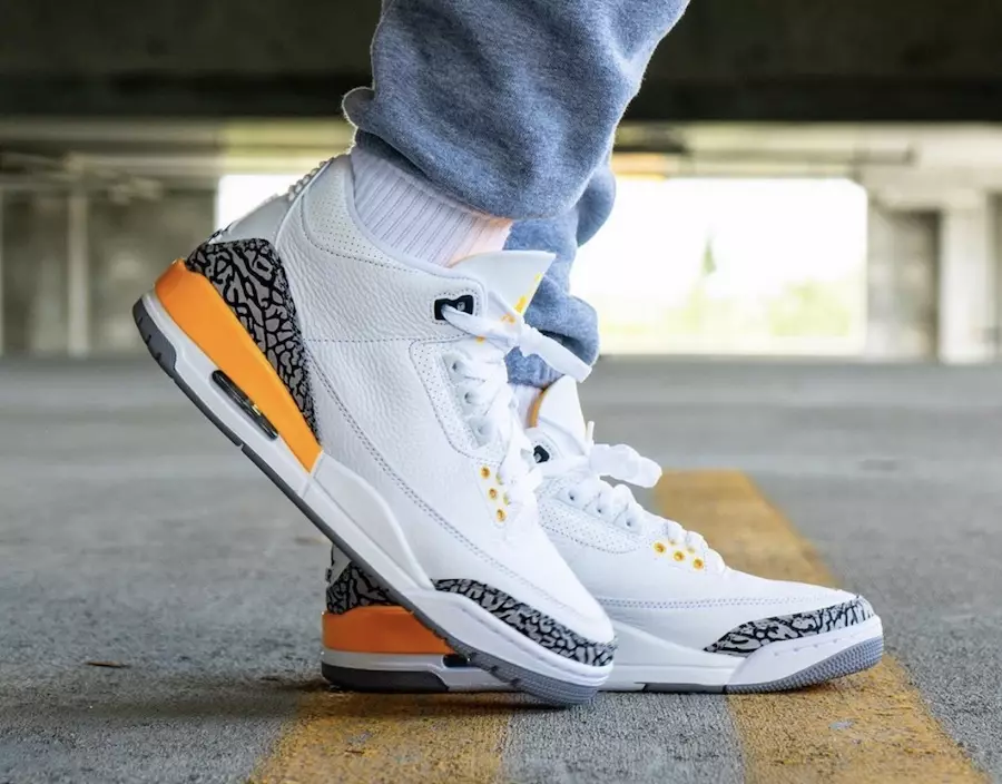 Air Jordan 3 Laser Orange CK9246-108 Megjelenés dátuma lábon