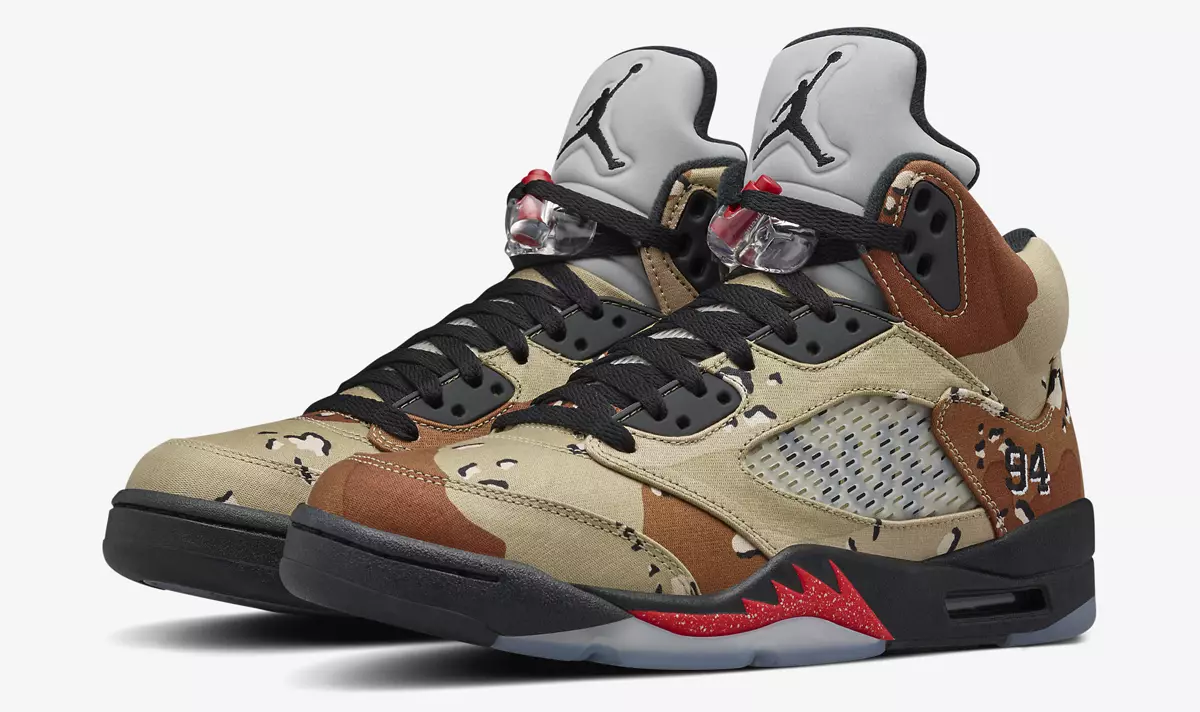 Publikimi në internet i Supreme Camo Air Jordan 5 Nike