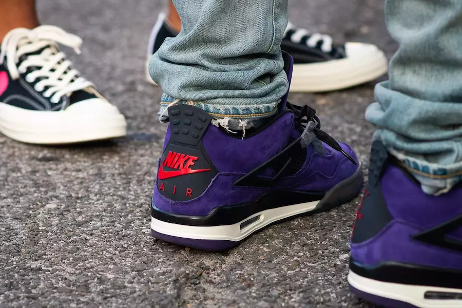 Travis Scott Air Jordan 4 purpuriniai zomšiniai aukštakulniai