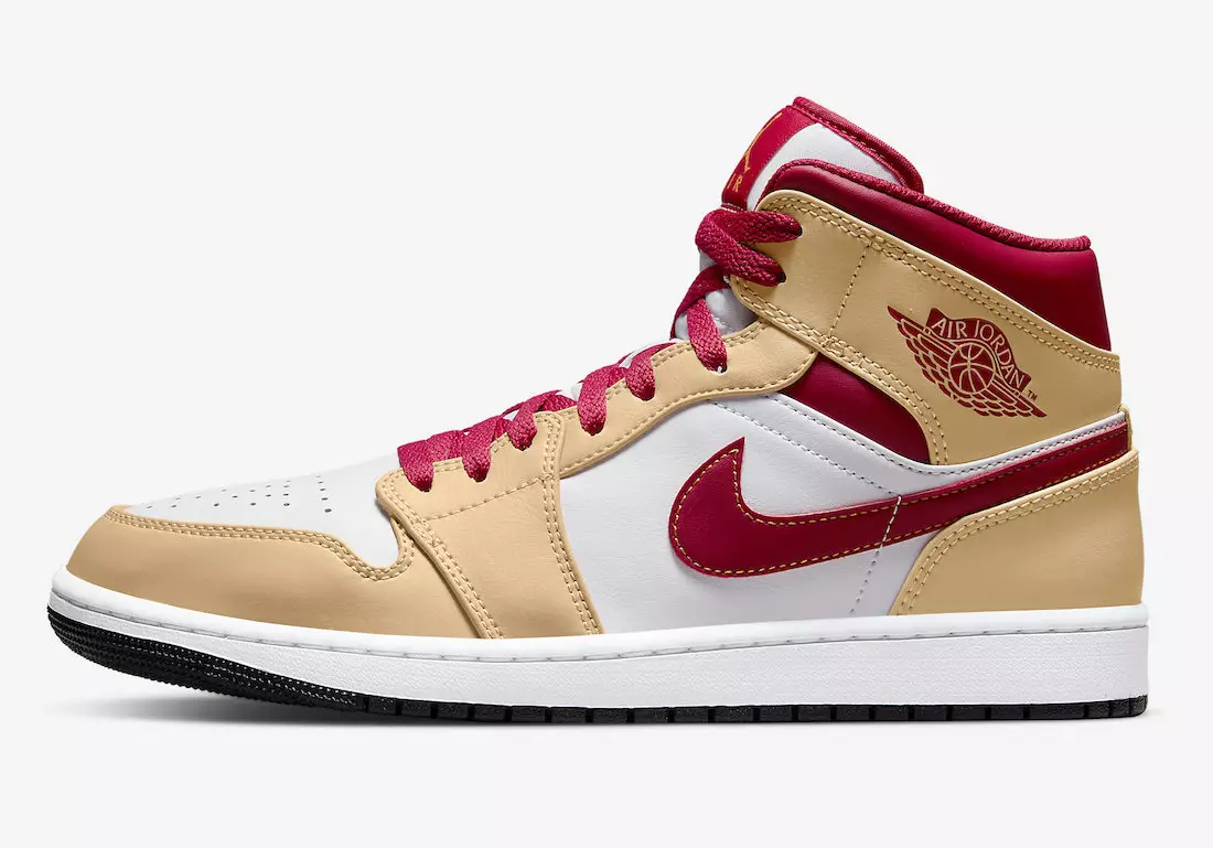 Air Jordan 1 Mid Beige Tan Rood 554724-201 Releasedatum