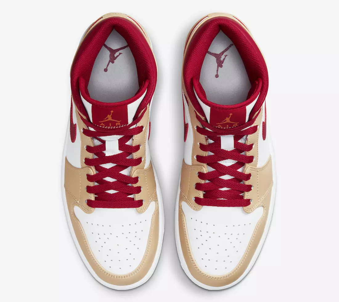 Air Jordan 1 Mid Beige Tan Rood 554724-201 Releasedatum