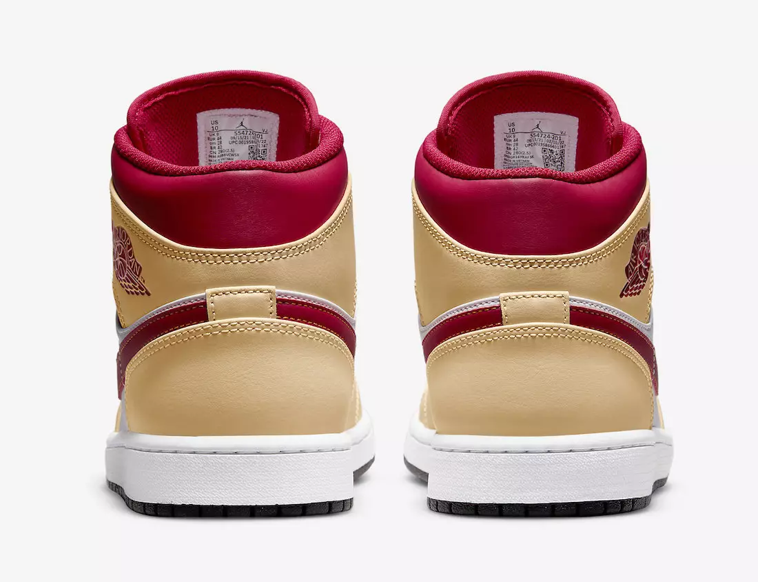 Air Jordan 1 Mid Bege Tan Red 554724-201 Data de lançamento