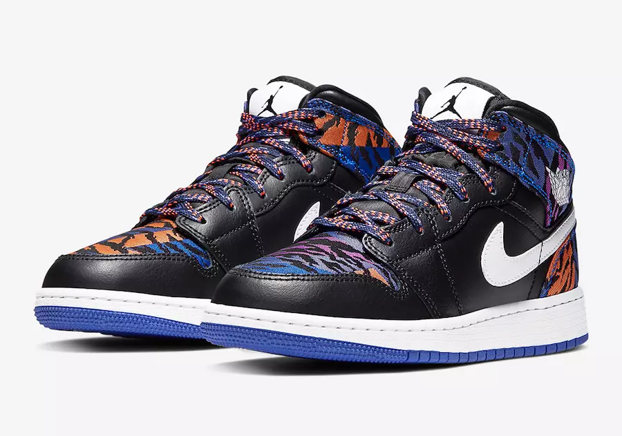 Air Jordan 1 Mid-utgivelse med fargerikt tigertrykk