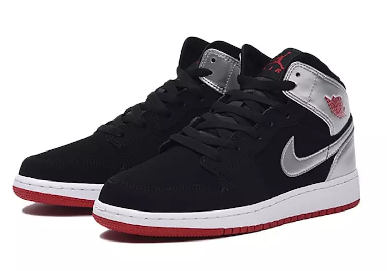 Air Jordan 1 Mid GS Black Silver Gym Red 554725-057 Шығарылған күні