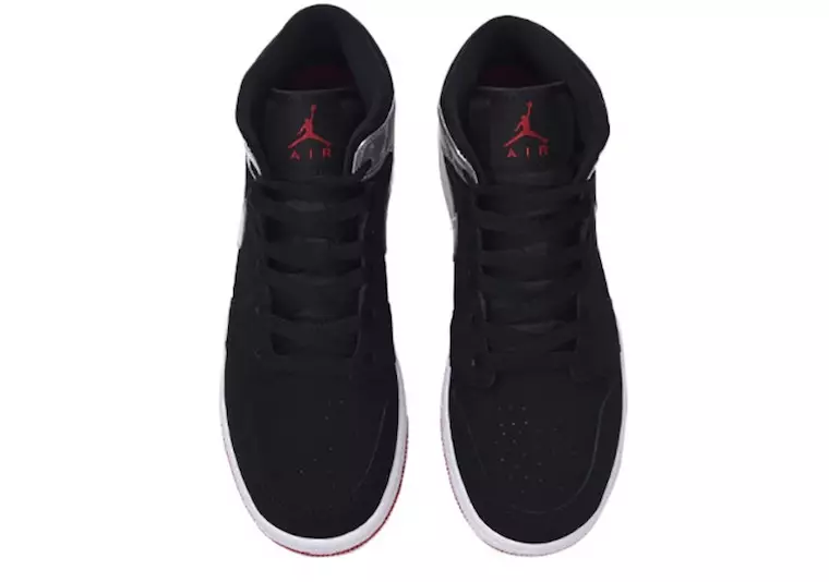 Air Jordan 1 Mëtt GS Black Silver Gym Red 554725-057 Release Datum