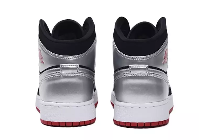 Air Jordan 1 Mid GS Black Silver Gym Red 554725-057 Датум на издавање