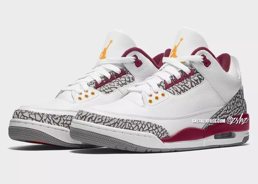 Mock de data de llançament de les Air Jordan 3 Cardinal 2022