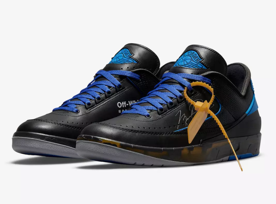 2021 Off-White Air Jordan 2 Low Black Varsity Royal DJ4375-004 Julkaisupäivä Hinta