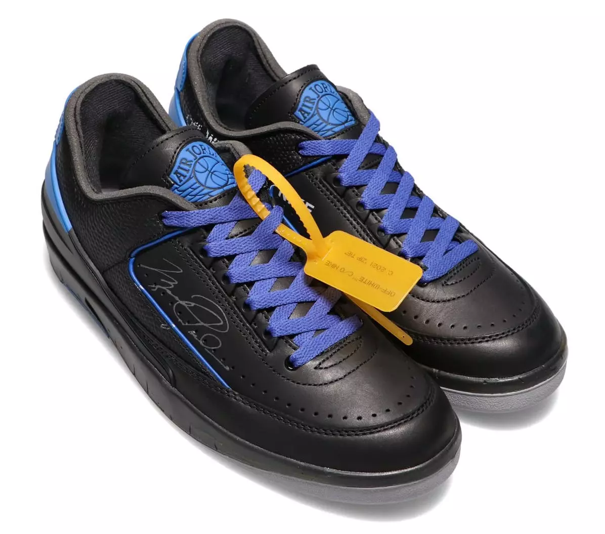 2021 Off-White Air Jordan 2 Low Black Varsity Royal DJ4375-004 väljalaskekuupäev