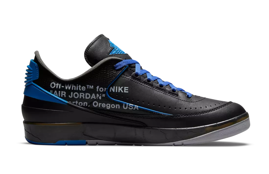 Off-White Air Jordan 2 Low Black Varsity Royal DJ4375-004 Datum izlaska