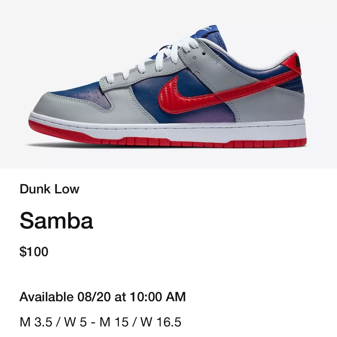 Nike Dunk Bajo Samba CZ2667-400