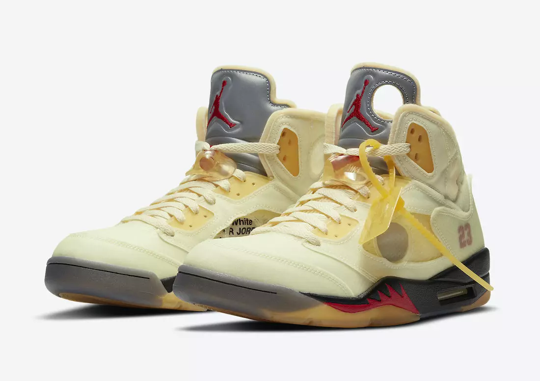 Off-White Air Jordan 5 شراع حريق أحمر DH8565-100 تاريخ الإصدار السعر