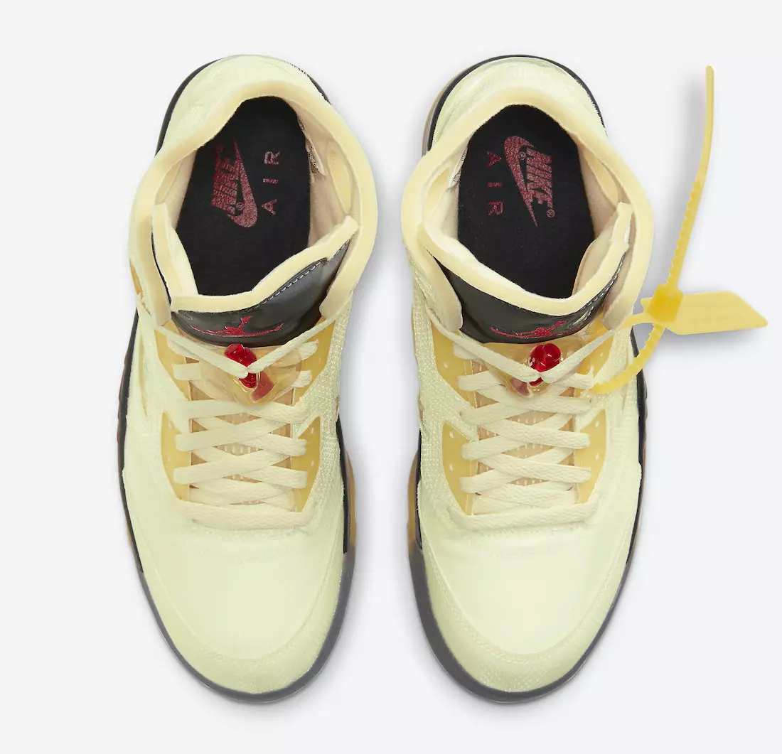 Off-White Air Jordan 5 Sail Fire Red DH8565-100 Data lansării Preț