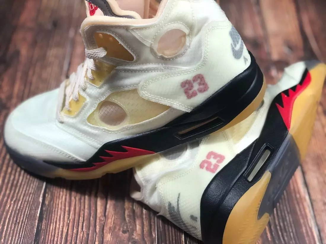 Ngày phát hành Off-White Air Jordan 5 Sail Fire Red DH8565-100