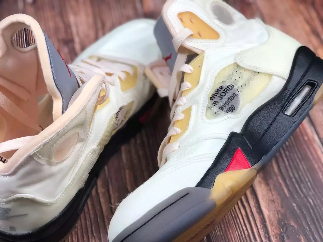 Ngày phát hành Off-White Air Jordan 5 Sail Fire Red DH8565-100