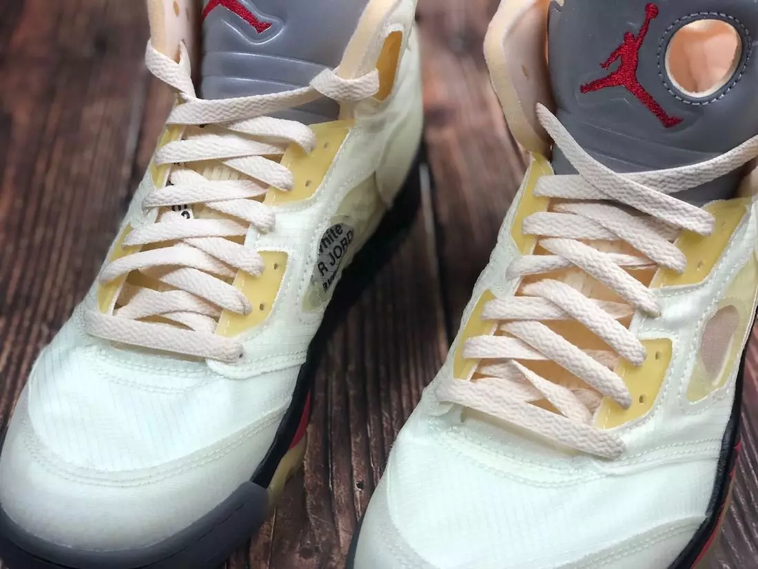 Off-White Air Jordan 5 Sail Fire Red Датум на издавање DH8565-100