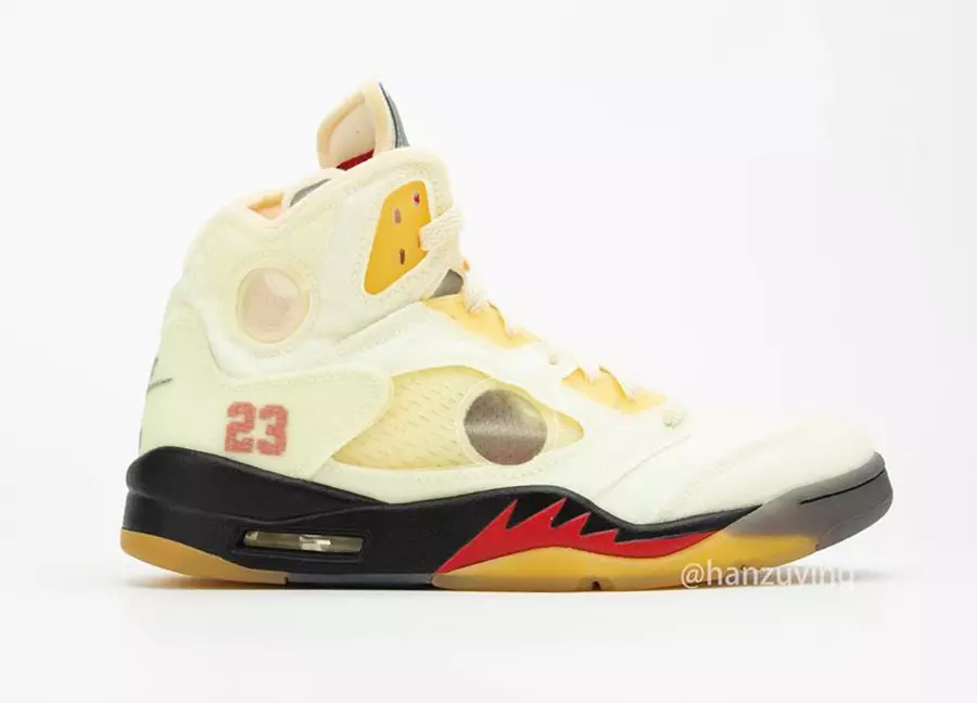 Törtfehér Air Jordan 5 Sail Fire Red DH8565-100 Megjelenés dátuma Ár